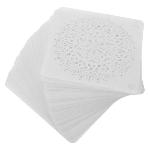TEHAUX 64 Stück Mandala Schablonen Filigrane Wiederverwendbare Malvorlagen aus Glattem Kompakte DIY Mandala Stencils für Wand Möbel Fliesen und Bastelprojekte von TEHAUX