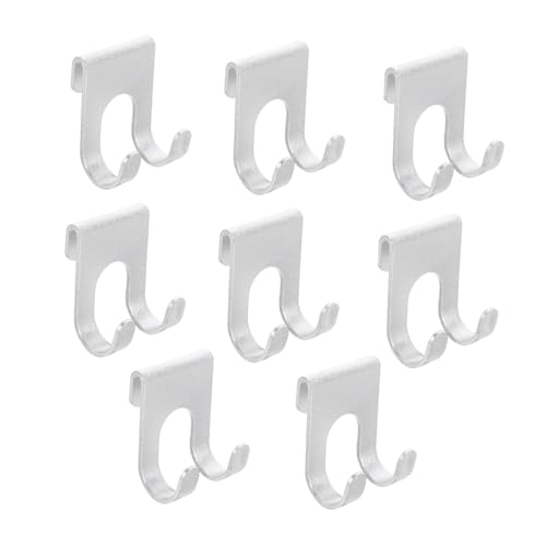 TEHAUX 8 Stück Kreative Wandhaken Aluminium Badezimmer Haken ohne Bohren Doppelte Aufhängemöglichkeit für Handtücher Jacken und Accessoires für Bad Küche und Flur von TEHAUX