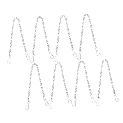 TEHAUX 8 Stück Teiliges Metall Hängeketten Silber mit Haken Verstellbar Geräuschlos Dekorativ für Blumenkübel Schilder Windspiele Vogelhäuschen und Ornamente von TEHAUX