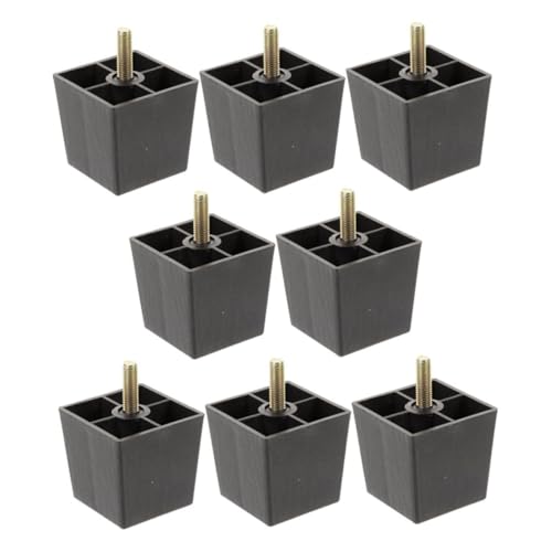 TEHAUX 8 Stück Teiliges Quadratisch Robuste Materialien Höhenverstellbar Vielseitig für Sofa Tisch Stuhl Bett Einfache Montage mit Schrauben Modernes Minimalistisches Design von TEHAUX