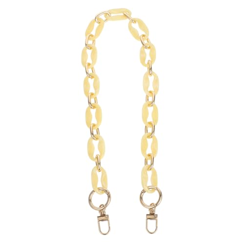 TEHAUX Acryl Taschenkette mit Hakenverschluss Langlebiger Crossbody Chain Strap Modische Purse Chain Accessory für Handytasche Zweifarbig Gelb weiß und Hellgoldener Metallgriff von TEHAUX