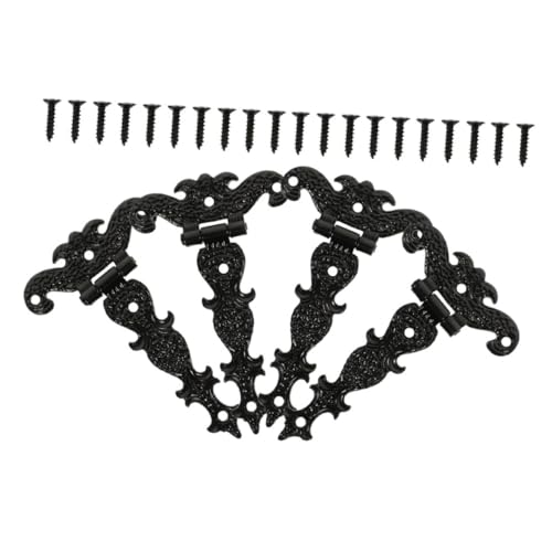 TEHAUX Antike Retro Scharniere Teiliges aus Langlebigem Eisen für Schmuckkästen und Holzkisten Rostfrei Vielseitig Einsetzbar Dekorative Möbelscharniere in Schwarz für Möbel und Schränke TEHAUX Antike Retro Scharniere Teiliges aus Langlebigem Eisen für Schmuckkästen und Holzkisten Rostfrei Vielseitig Einsetzbar Dekorative Möbelscharniere in Schwarz für Möbel und Schränke von TEHAUX
