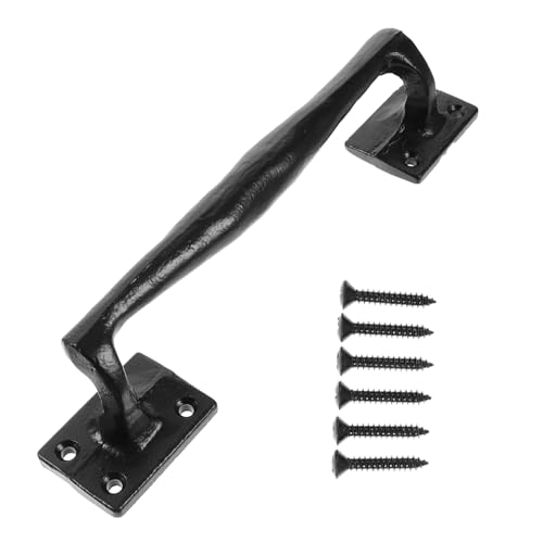 TEHAUX Antiker Metall Gartengriff aus Gusseisen mit Quadratischer Basis Ergonomisch Langlebig und Wetterfest für Scheunentore Garagentore und Holztüren Innen und Außen von TEHAUX