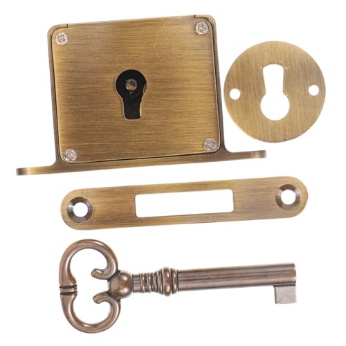 TEHAUX Antikes Möbel Schloss aus Reinem Messing mit Schlüssel Robustes Schubladenschloss für Schreibtisch und Schrank Installieren Dekoratives Vintage Design für Möbel und Aktenschränke TEHAUX Antikes Möbel Schloss aus Reinem Messing mit Schlüssel Robustes Schubladenschloss für Schreibtisch und Schrank Installieren Dekoratives Vintage Design für Möbel und Aktenschränke von TEHAUX