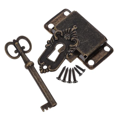 TEHAUX Antikes Schrankschloss aus Robuster Eisenlegierung mit Schlüssel Dekoratives Möbelschloss für Schränke Einfache Montage Klassische Gravuren Langlebige Verriegelung TEHAUX Antikes Schrankschloss aus Robuster Eisenlegierung mit Schlüssel Dekoratives Möbelschloss für Schränke Einfache Montage Klassische Gravuren Langlebige Verriegelung von TEHAUX
