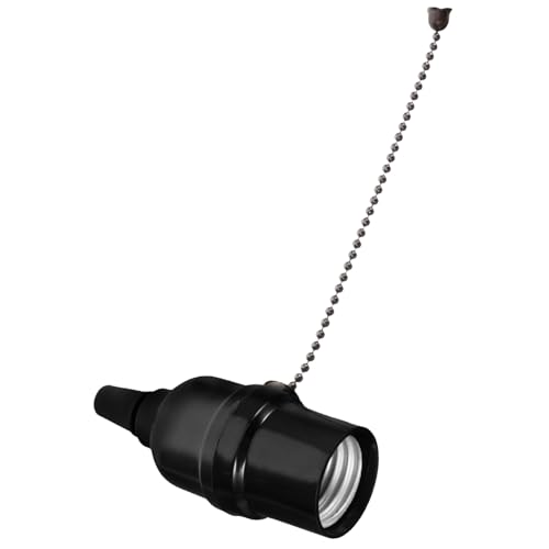 TEHAUX Bakelit Lampenfassung mit Zugkette Langlebiger Lampensockel Robust und Verschleißfest Geeignet für Tischlampen Pendelleuchten und Wandlampen Sicheres Isolationsmaterial von TEHAUX
