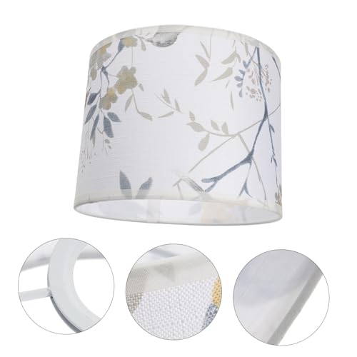 TEHAUX Blumiger Stoff lampenschirm Ersatzschirm für Tischlampe Dekorativer Langlebiger Leinen lampenschirm mit Floralem Muster Leicht Montierbar für Wohn Schlafzimmer von TEHAUX