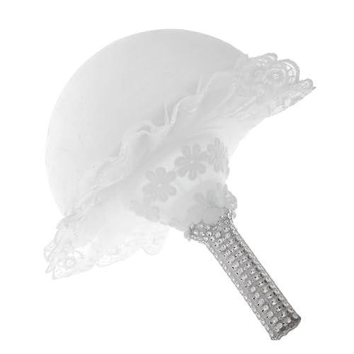 TEHAUX Brautstrauß Halter Halbkugel Schaumstoff DIY Blumengriff mit Spitzenrand Leicht Tragbar für Hochzeitsfloristik Romantische Blumenarrangements Zubehör von TEHAUX