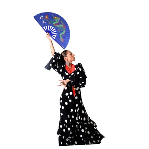 TEHAUX Chinesischer Kungfu Fächer Kunststoff Performance Fan Taichi Fan Leicht Blau für Martial Arts Tanz Dekoration Langlebig Ungiftig TEHAUX Chinesischer Kungfu Fächer Kunststoff Performance Fan Taichi Fan Leicht Blau für Martial Arts Tanz Dekoration Langlebig Ungiftig von TEHAUX