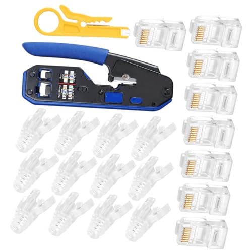 TEHAUX Crimpzange mit Cata Steckern und Schutzschläuchen Kabelabisolierwerkzeug aus Verschleißfestem für Elektriker Multifunktional Rutschfester Griff Langlebig für Heim und TEHAUX Crimpzange mit Cata Steckern und Schutzschläuchen Kabelabisolierwerkzeug aus Verschleißfestem für Elektriker Multifunktional Rutschfester Griff Langlebig für Heim und von TEHAUX