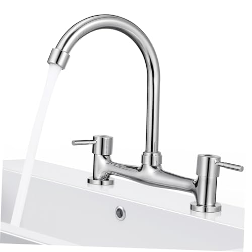TEHAUX Doppelhebel Wasserhahn Küche Badezimmer Lochabstand Mischbatterie Armatur Kalt Warmwasser für Haushalt Gewerblich TEHAUX Doppelhebel Wasserhahn Küche Badezimmer Lochabstand Mischbatterie Armatur Kalt Warmwasser für Haushalt Gewerblich von TEHAUX