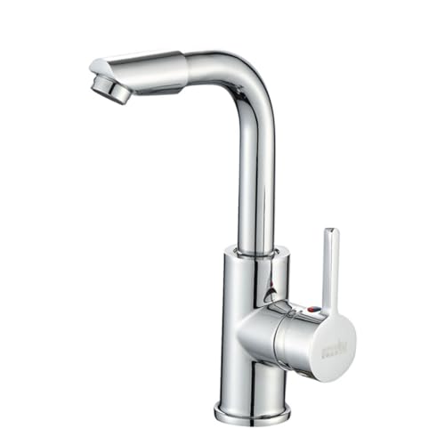 TEHAUX Drehbare Einloch Waschtischarmatur aus Zinklegierung mit Keramikkartusche Langlebige Mischbatterie für Bad und Küche Tropffrei Einfache Reinigung Geeignet für Waschbecken und TEHAUX Drehbare Einloch Waschtischarmatur aus Zinklegierung mit Keramikkartusche Langlebige Mischbatterie für Bad und Küche Tropffrei Einfache Reinigung Geeignet für Waschbecken und von TEHAUX