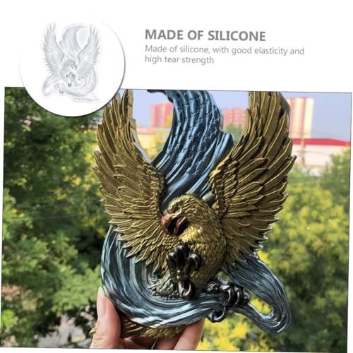 TEHAUX Eagle Silikonform für Epoxidharz Gießen Detaillierte DIY Wanddekoration Flexible Gießform für Adler Ornamente Einfach zu Entformen für Bastelgeschenke von TEHAUX