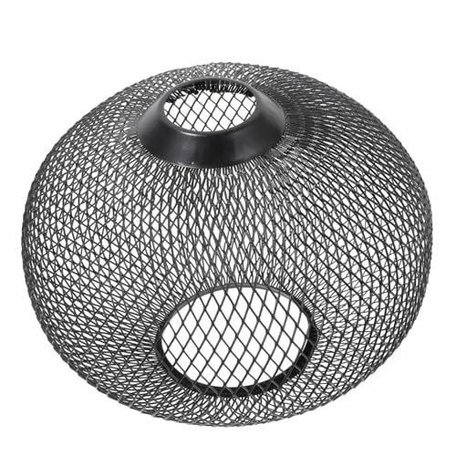 TEHAUX Eisen Pendelleuchte Lampenschirm Hohlgeflecht Geometrischer Schutz Lampenabdeckung Schwarz für Innenbereich Beleuchtung Wohnzimmer Küche Büro von TEHAUX