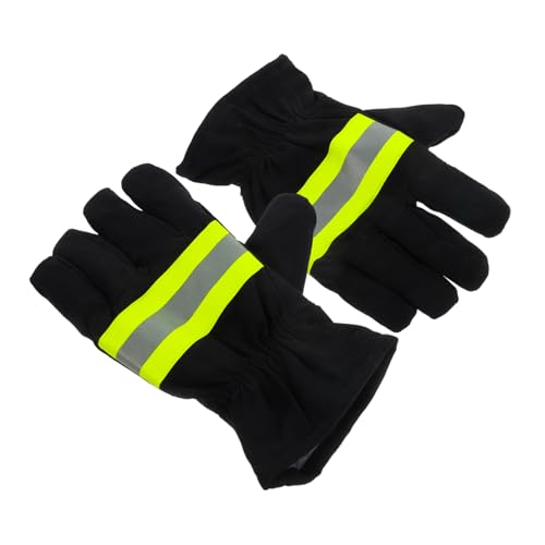 TEHAUX Feuerfeste Schutzhandschuhe mit Isolierung Hitzebeständig und Stoßfest Feuerwehrhandschuhe aus Robustem Baumwollmaterial Einsetzbar für Brandbekämpfung und Notfalleinsätze von TEHAUX