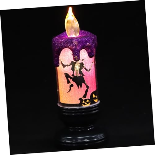 TEHAUX Flammenlose LED Halloween Kerze Skelett Design Batteriebetriebene Elektronische Kerzenlampe für Party Tischdekoration und Gruselige Feststimmung von TEHAUX