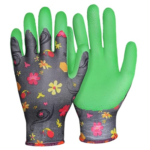 TEHAUX Gartenhandschuhe Latex Robust und Hautfreundlich Arbeitshandschuhe Damen Herren für Graben Pflanzen mit Stil und Ergonomischem Design von TEHAUX