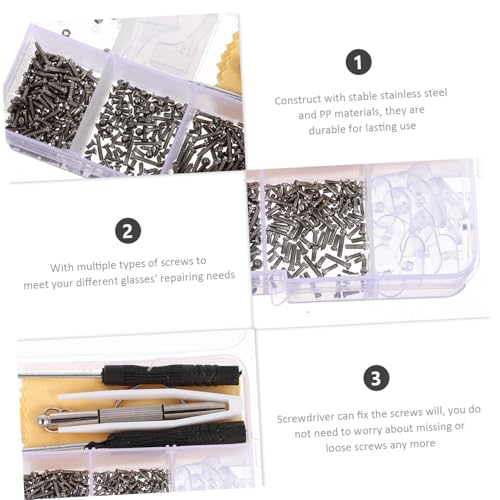TEHAUX Gläser Reparaturset mit Schrauben Brillen Schrauben für Myopie Sonnenbrillen Langlebig Leicht Tragbar für Zuhause Büro Reise Optikgeschäft TEHAUX Gläser Reparaturset mit Schrauben Brillen Schrauben für Myopie Sonnenbrillen Langlebig Leicht Tragbar für Zuhause Büro Reise Optikgeschäft von TEHAUX