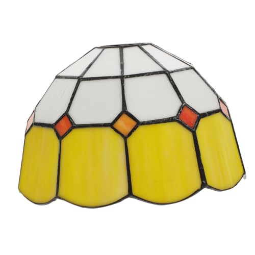 TEHAUX Glas Lampenschirm Moderner Lampenschirm Ersatz für Deckenleuchte Pendelleuchte Wandlampe Gelb Weiß für Wohnzimmer Schlafzimmer Bar von TEHAUX