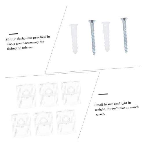 TEHAUX Glasklemme aus Kunststoff Spiegelhalter Clips mit Schrauben Rostfrei Langlebig für Rahmenlose Spiegel Badmöbel und Glasplatten Einfache Montage Schützende Befestigung von TEHAUX