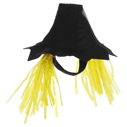 TEHAUX Halloween-Haustiermütze, Vogelscheuchen-Kostüm, Kappe für Hunde und Katzen, Cosplay-Zubehör, mehrfarbig, Größe L, 32 x 17 x 7 cm von TEHAUX