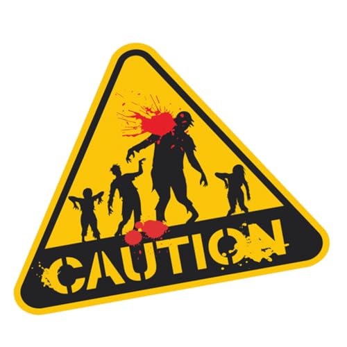 TEHAUX Halloween Zombie Warnschild Wandsticker Selbstklebend Leuchtend Gruselige Halloween Deko für Wände Fenster Türen Party Zubehör TEHAUX Halloween Zombie Warnschild Wandsticker Selbstklebend Leuchtend Gruselige Halloween Deko für Wände Fenster Türen Party Zubehör von TEHAUX