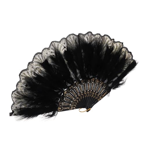TEHAUX Handfächer mit Federn Eleganter Brautfächer Leichter Faltfächer aus Weichem PP Material Zarter Brautaccessoire für Hochzeit Party und Fotoshooting Vintage Stil TEHAUX Handfächer mit Federn Eleganter Brautfächer Leichter Faltfächer aus Weichem PP Material Zarter Brautaccessoire für Hochzeit Party und Fotoshooting Vintage Stil von TEHAUX