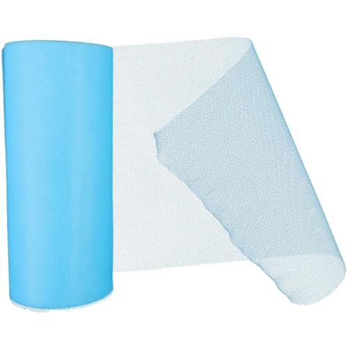 TEHAUX Hochwertiger Tüllstoff Yards Spule Steifer Dacron Mesh für Tutu Röcke Schleifen Hochzeitsdeko Tischläufer Geschenke Brautpaar Party Zubehör in Hellblau von TEHAUX