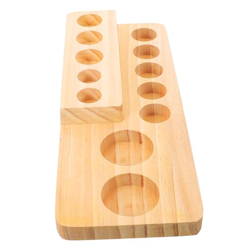TEHAUX Holz Organizer für Ätherische Öle Stabiler Flaschenhalter für Kleine Parfümflaschen Malfarben und Duftöle Praktische Ablage für Ordnung Schreibtisch von TEHAUX