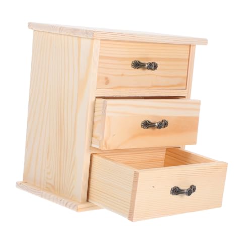 TEHAUX Holz Schreibtisch Organizer mit DREI Schubladen Platzsparende Miniatur Kommode für Büro Moderner Holzaufbewahrungsbox für Essentielle Öle und Schmuck Praktischer Tisch Organizer TEHAUX Holz Schreibtisch Organizer mit DREI Schubladen Platzsparende Miniatur Kommode für Büro Moderner Holzaufbewahrungsbox für Essentielle Öle und Schmuck Praktischer Tisch Organizer von TEHAUX