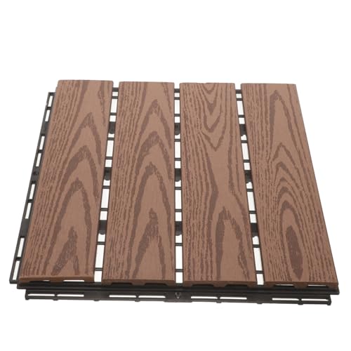 TEHAUX Interlocking Kunststofffliesen für Außenbereich Rutschfeste Wasserdichte und Anpassbare Terrassenfliesen Kaffeefarben für Balkon und Garten TEHAUX Interlocking Kunststofffliesen für Außenbereich Rutschfeste Wasserdichte und Anpassbare Terrassenfliesen Kaffeefarben für Balkon und Garten von TEHAUX