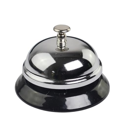 TEHAUX Klassische Servicerufklingel aus Metall Silberfarben Leicht Handlich für Restaurant Rezeptionsbereich Hotel Küche mit Klarem Knackigem Klingelton für Service und Spielspaß TEHAUX Klassische Servicerufklingel aus Metall Silberfarben Leicht Handlich für Restaurant Rezeptionsbereich Hotel Küche mit Klarem Knackigem Klingelton für Service und Spielspaß von TEHAUX