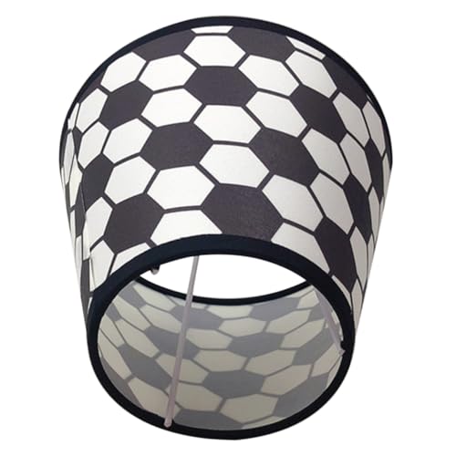 TEHAUX Kleiner Stoff Lampenschirm Fußballmuster Metallrahmen Langlebig Abnehmbar für Tisch und Deckenleuchten Sportliches Design Wohnraumdeko von TEHAUX