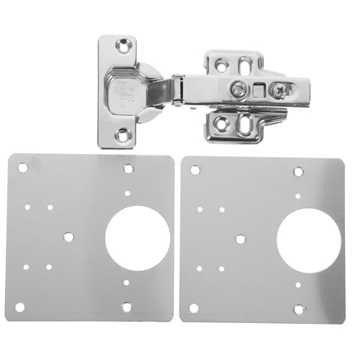TEHAUX Küchenschrank Scharniere mit Reparaturplatten Halterungen Gerade Gebogene Scharniere Schrauben für Rahmenlose Möbel Leise und Robust für Schranktüren TEHAUX Küchenschrank Scharniere mit Reparaturplatten Halterungen Gerade Gebogene Scharniere Schrauben für Rahmenlose Möbel Leise und Robust für Schranktüren von TEHAUX