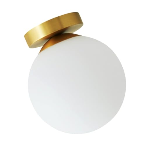TEHAUX LED Deckenlampe Fassung Modern Minimalistisch Gold Weiß Runde Glas Kugel Deckenleuchte Schlafzimmerlampe Ohne Leuchtmittel Einfach Installation TEHAUX LED Deckenlampe Fassung Modern Minimalistisch Gold Weiß Runde Glas Kugel Deckenleuchte Schlafzimmerlampe Ohne Leuchtmittel Einfach Installation von TEHAUX