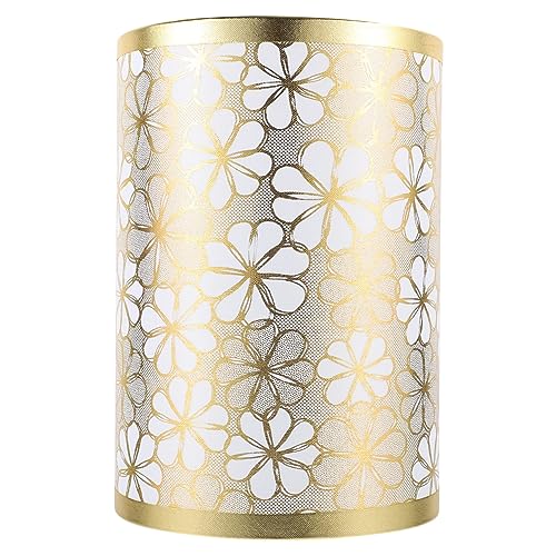 TEHAUX Lampenschirm Stoff mit Blumenmuster Weiß Einfacher Aufbau Stabile Metallstruktur Leichter Ersatz für Tischlampen und Nachttischlampen Dekorativ und Langlebig von TEHAUX