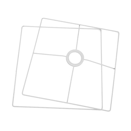 TEHAUX Lampenschirmhalter aus Eisen Quadratischer Lampenschirmring Stabiler Lampenschirmhalter für Tisch und Deckenlampen DIY Lichtkäfig Schutzrahmen von TEHAUX