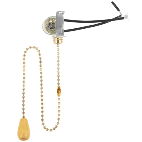 TEHAUX Lampenzugschalter Goldener Zugschalter Langlebig Robust für Deckenlampen Lichtzugschalter Ersatz für Wohnraum Werkstatt Garage Beleuchtung von TEHAUX