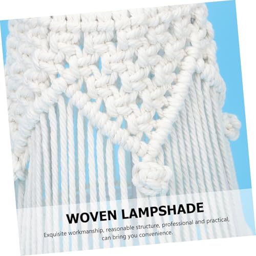 TEHAUX Macrame Lampenschirm aus Baumwollseil Handgewebter Deckenlampen Abdeckung Sanfte Lichtdurchlässigkeit Abnehmbar für Wohnzimmer Schlafzimmer Kinderzimmer und Büro Boho TEHAUX Macrame Lampenschirm aus Baumwollseil Handgewebter Deckenlampen Abdeckung Sanfte Lichtdurchlässigkeit Abnehmbar für Wohnzimmer Schlafzimmer Kinderzimmer und Büro Boho von TEHAUX