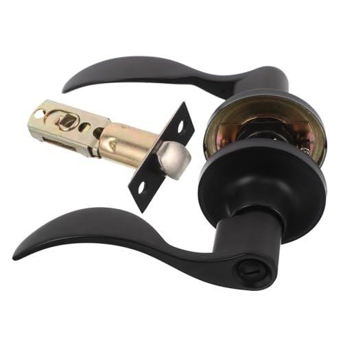 TEHAUX Mattschwarze Reversible Türdrückergarnitur mit Schloss und Schlüssel Geräuschloser Betrieb Geeignet für Schlafzimmer Badezimmertüren Modernes Wellen design Robuste Innenraum TEHAUX Mattschwarze Reversible Türdrückergarnitur mit Schloss und Schlüssel Geräuschloser Betrieb Geeignet für Schlafzimmer Badezimmertüren Modernes Wellen design Robuste Innenraum von TEHAUX