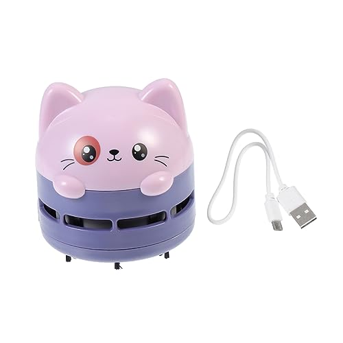 TEHAUX Mini Desktop Staubsauger Tragbarer Handstaubsauger mit Starkem Saugkraft für Schule Büro Zuhause Lustiges Cartoon Design für Mehr von TEHAUX