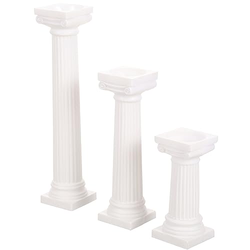 TEHAUX Wohnkultur Mini Römische Säulen Figuren 12 Stück Weiße Griechische Säulen Statue Kerzenhalter Für Hochzeitstisch Puppenhaus Ornamente Bonsai Mikrolandschaft Sammlerfiguren von TEHAUX