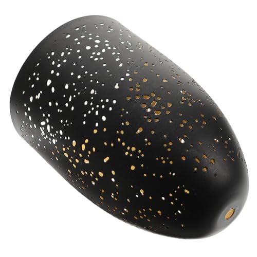 TEHAUX Moderner Lampenschirm aus Robustem Eisen Hohl Gearbeitet mit Schwarzer Außen Goldener Innenbeschichtung Universeller Pendelleuchten Lampenschirm Øxmm für Wohnzimmer Schlafzimmer von TEHAUX