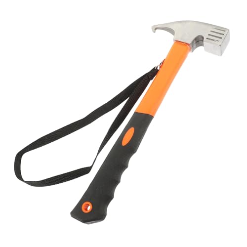 TEHAUX Multifunktionaler Outdoor Hammer Zelthering schläger mit Nagelzieher Tragbarer Camping Hammer aus Robustem Stabiles Werkzeug für Camping Wandern und Wohnmobilgebrauch von TEHAUX