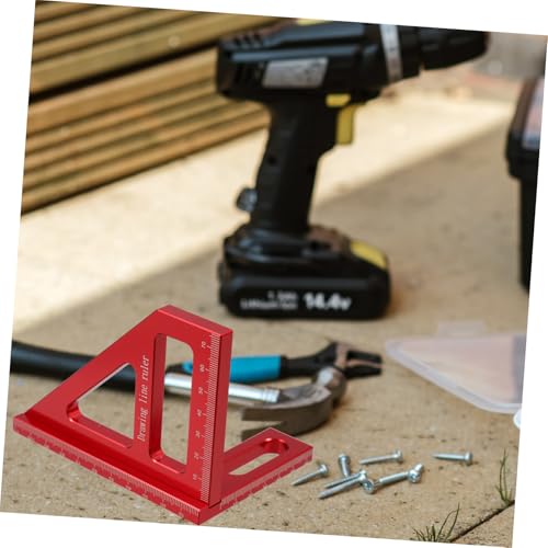 TEHAUX Multifunktionales Aluminiumlegierung Winkelmesslineal Gehrungswinkel Lineal für Holzbearbeitung Dreiecklineal zum Zeichnen und Messen Leicht Präzise Langlebig Tragbar von TEHAUX