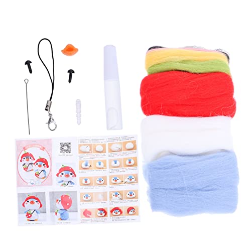 TEHAUX Nadelfilz Satz Selbstgemacht Pinguin Handwerk Wollfilz Dekoration Für Kinder Selbstgemacht Bastelbedarf Originelles Bastelset Mit Anleitung Für Heimdekoration von TEHAUX