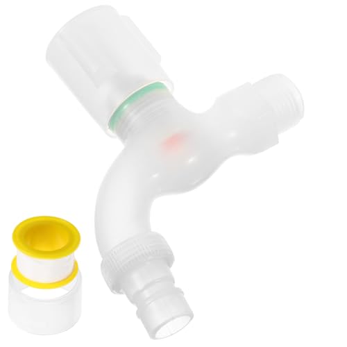 TEHAUX Outdoor Wasserhahn Einhebel Waschmaschinenventil mit Transparentem Auslauf Einzelner Kaltwasserhahn für Waschraum Badezimmer und Garten Energiesparend und Vielseitig Einsetzbar von TEHAUX