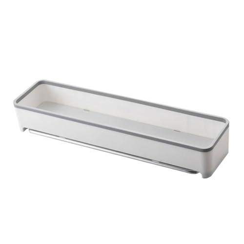 TEHAUX Plastik Wandregal ohne Bohren Multifunktionales Bad Küchen aufbewahrungssystem Schwebendes Badezimmer Organizer Regal mit Versteckter Handtuchhalterung Graues Platzsparendes TEHAUX Plastik Wandregal ohne Bohren Multifunktionales Bad Küchen aufbewahrungssystem Schwebendes Badezimmer Organizer Regal mit Versteckter Handtuchhalterung Graues Platzsparendes von TEHAUX
