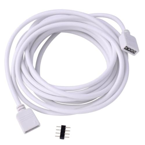 TEHAUX Poliger LED Rgb Verlängerungskabel mit Stecker für Smd LED Streifen Weiß Lötfrei Einfache Installation Verlängerungskabel für Lichtband Controller Verbindung von TEHAUX