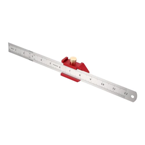 TEHAUX Praktisches Holzarbeits lineal Messwerkzeug Messlehre aus Messing Positionierblock für Präzises Anreißen und Markieren Beim Tischlern Langlebig und Robust von TEHAUX